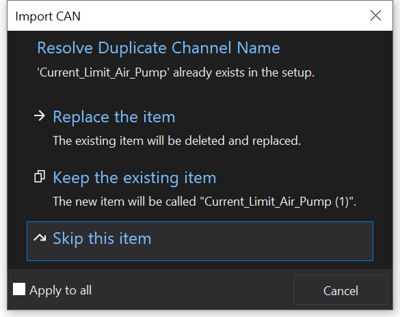 Resolve Duplicates Resolution Dialog