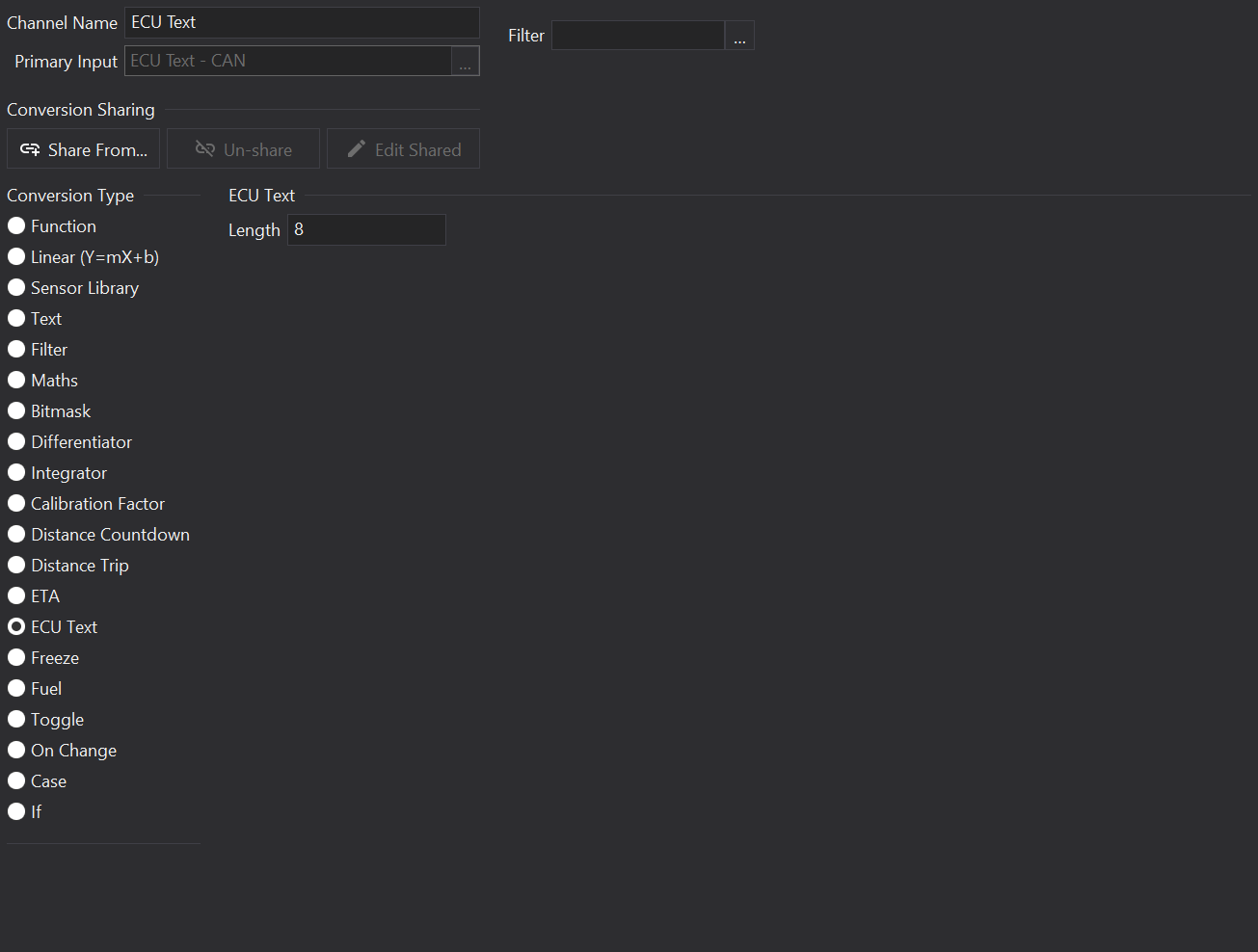 ECU Text Channel Editor