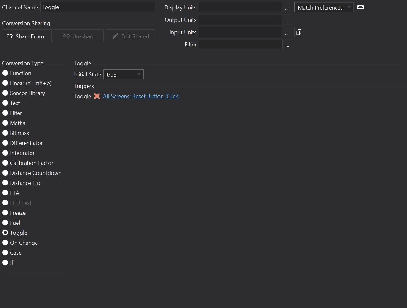 Toggle Channel Editor