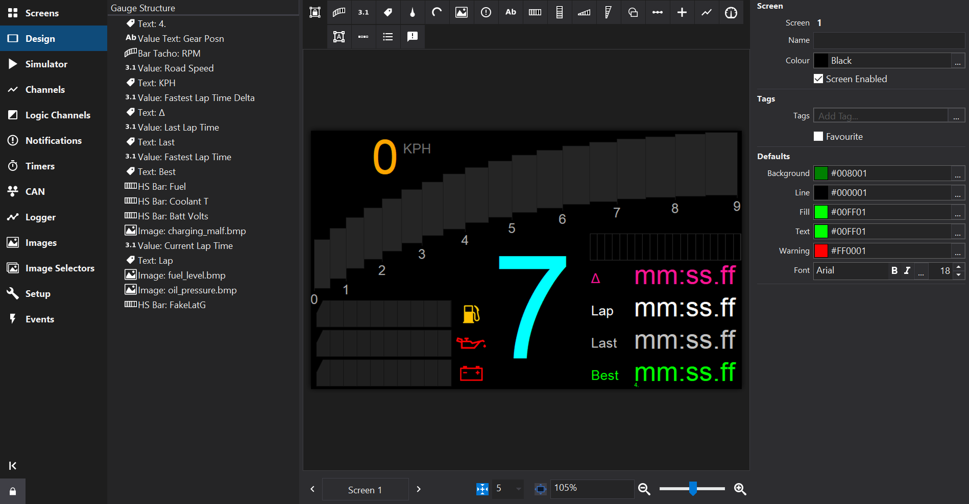 Design Tab