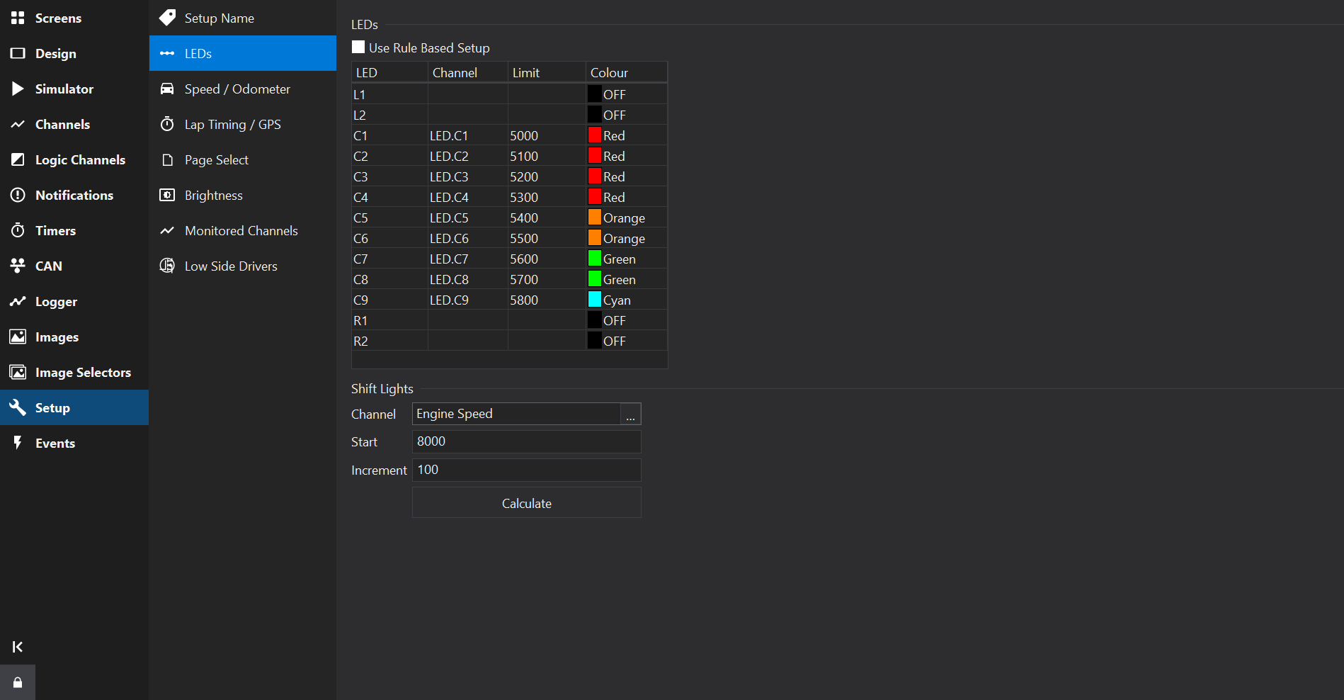 Setup Tab