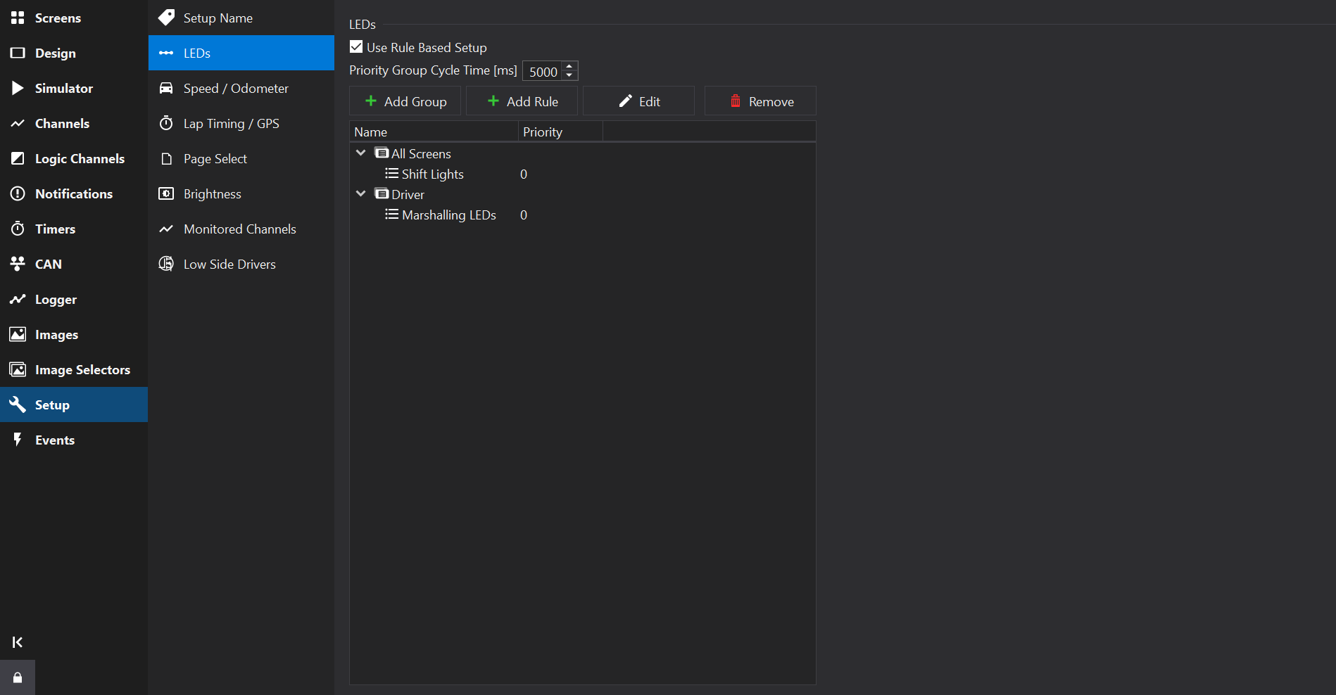 Setup Tab