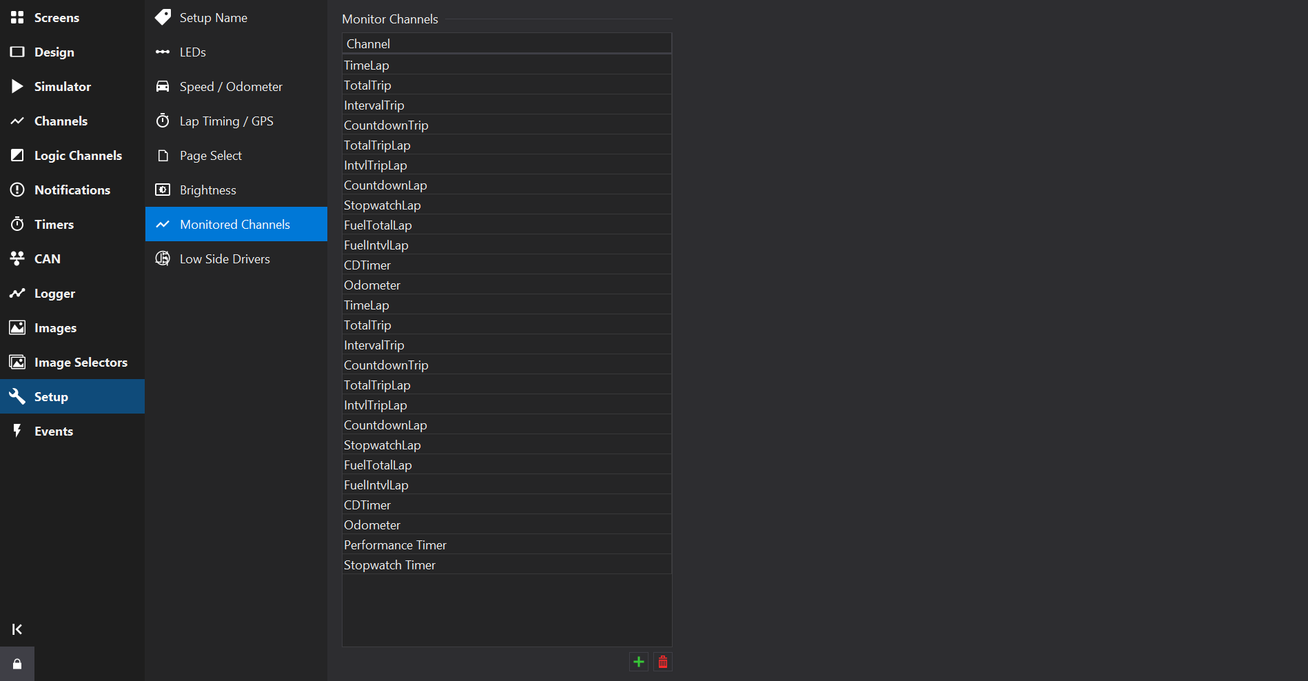 Setup Tab