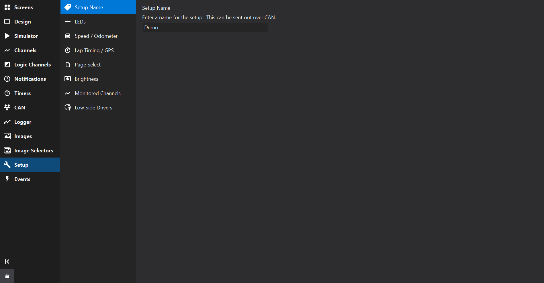 Setup Tab