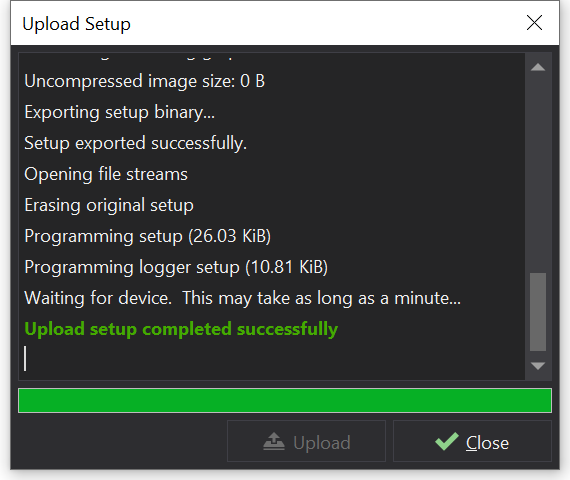 Upload Setup Progress