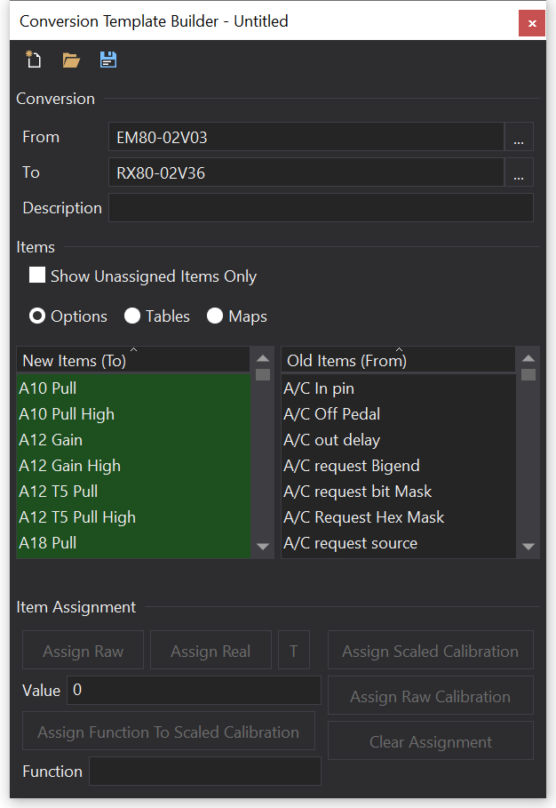 Convert Calibration Template Filled