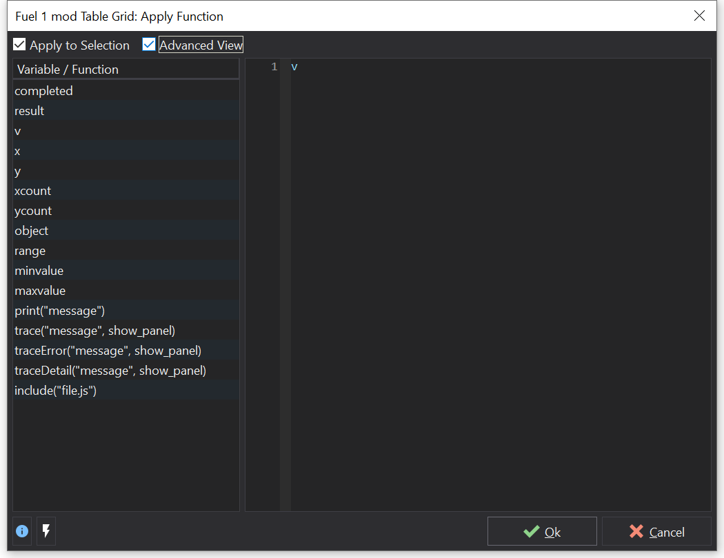 Function Advance View