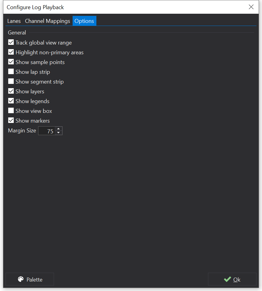 Log Playback View Options