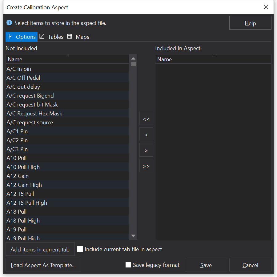 Save Calibration Aspect
