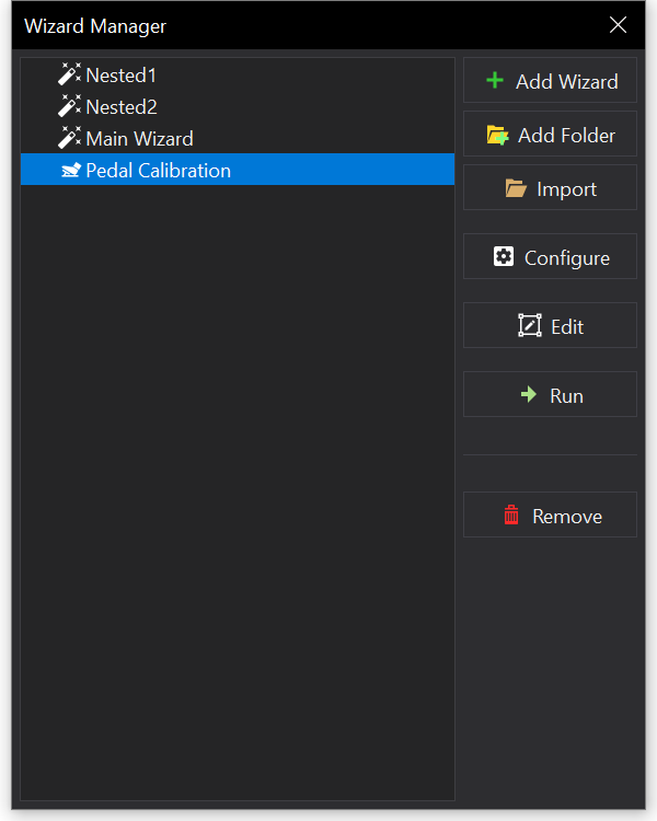 Wizard Manager Dialog